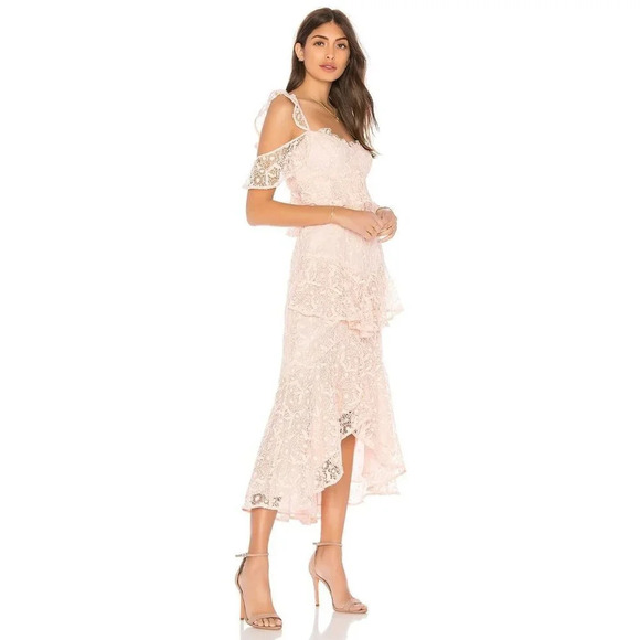 AMUR Pink Lace Hayden Midi Formal Dress $695 - Picture 4 of 15